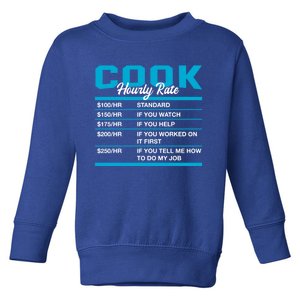 Cook Hourly Rate Funny Chef Humor Cooker Coworker Labour Day Gift Toddler Sweatshirt