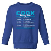 Cook Hourly Rate Funny Chef Humor Cooker Coworker Labour Day Gift Toddler Sweatshirt