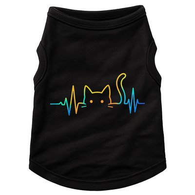 Cat Heartbeat Rainbow Cat Mom Dad Feline Lover Doggie Tank