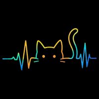 Cat Heartbeat Rainbow Cat Mom Dad Feline Lover Impact Tech Backpack