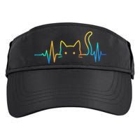 Cat Heartbeat Rainbow Cat Mom Dad Feline Lover Adult Drive Performance Visor