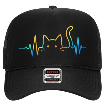 Cat Heartbeat Rainbow Cat Mom Dad Feline Lover Hat
