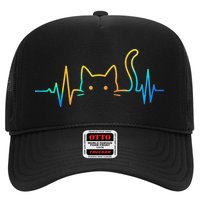 Cat Heartbeat Rainbow Cat Mom Dad Feline Lover Hat