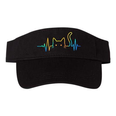Cat Heartbeat Rainbow Cat Mom Dad Feline Lover Visor