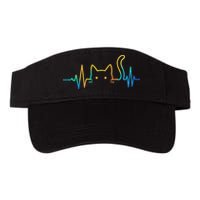 Cat Heartbeat Rainbow Cat Mom Dad Feline Lover Visor
