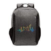 Cat Heartbeat Rainbow Cat Mom Dad Feline Lover Vector Backpack