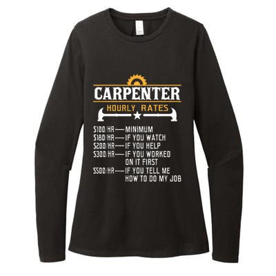 Carpenter Hourly Rate Funny Carpentry Woodworking Womens CVC Long Sleeve Shirt