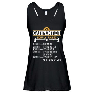 Carpenter Hourly Rate Funny Carpentry Woodworking Ladies Essential Flowy Tank