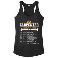 Carpenter Hourly Rate Funny Carpentry Woodworking Ladies PosiCharge Competitor Racerback Tank