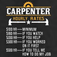 Carpenter Hourly Rate Funny Carpentry Woodworking Golf Towel