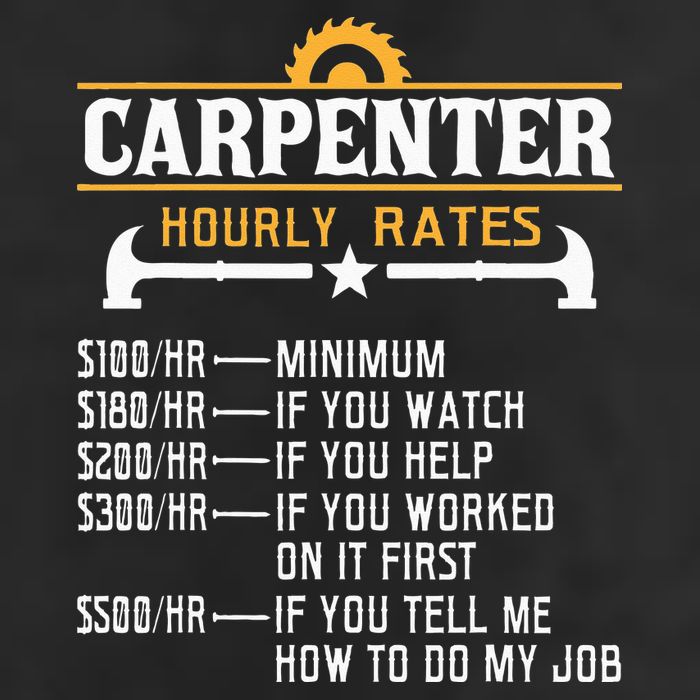 Carpenter Hourly Rate Funny Carpentry Woodworking Golf Towel