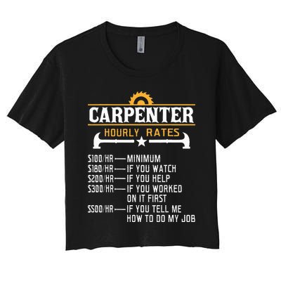 Carpenter Hourly Rate Funny Carpentry Woodworking Women's Crop Top Tee