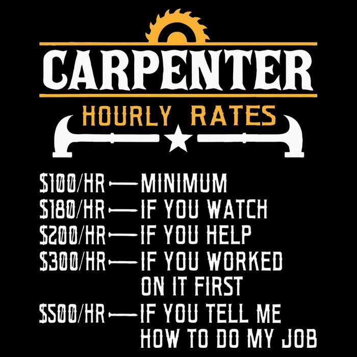 Carpenter Hourly Rate Funny Carpentry Woodworking Cropped Pullover Crew