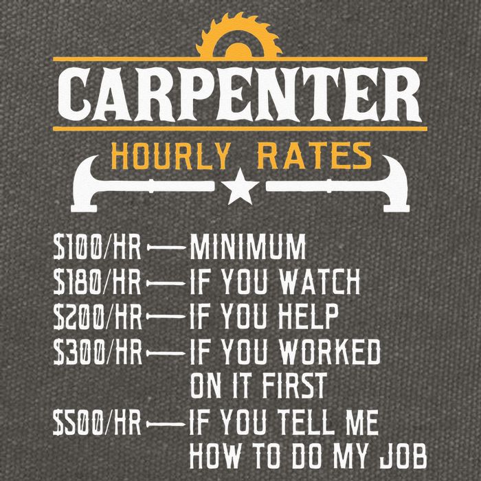 Carpenter Hourly Rate Funny Carpentry Woodworking Cotton Canvas Backpack