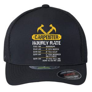 Carpenter Hourly Rate Funny Worker Woodworking Carpenter Flexfit Unipanel Trucker Cap