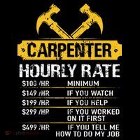Carpenter Hourly Rate Funny Worker Woodworking Carpenter Button