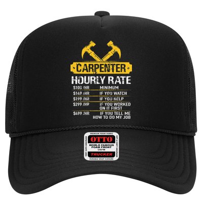 Carpenter Hourly Rate Funny Worker Woodworking Carpenter Trucker Hat