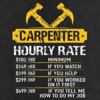 Carpenter Hourly Rate Funny Worker Woodworking Carpenter Golf Towel