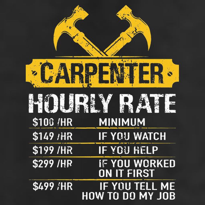 Carpenter Hourly Rate Funny Worker Woodworking Carpenter Golf Towel