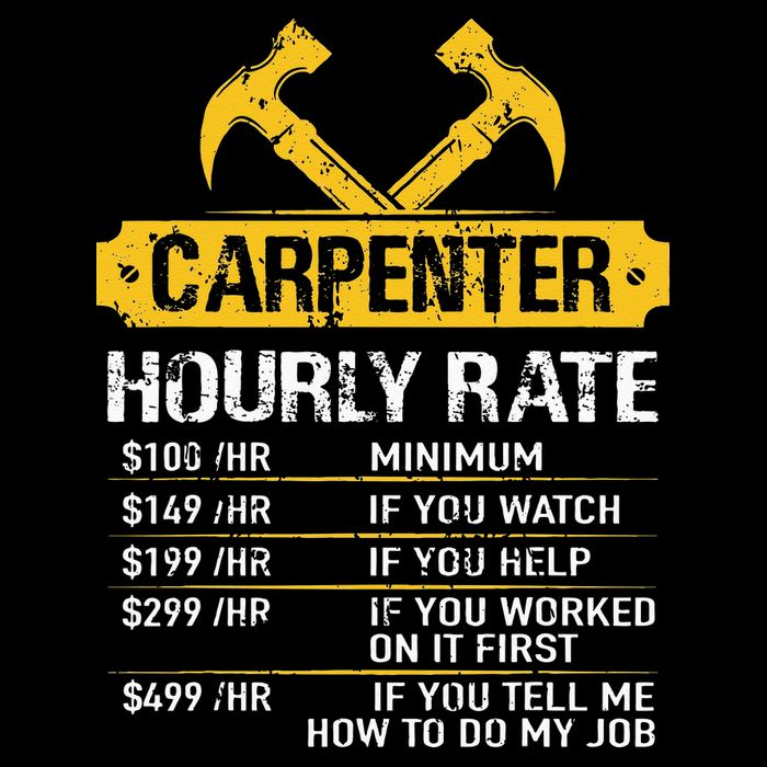 Carpenter Hourly Rate Funny Worker Woodworking Carpenter Cropped Pullover Crew