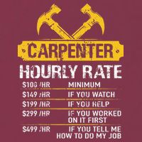 Carpenter Hourly Rate Funny Worker Woodworking Carpenter 16oz Travel Tumbler