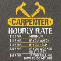 Carpenter Hourly Rate Funny Worker Woodworking Carpenter Cotton Canvas Backpack