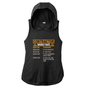 Contractor Hourly Rate Labor Day Gift Ladies PosiCharge Tri-Blend Wicking Draft Hoodie Tank