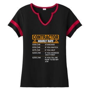 Contractor Hourly Rate Labor Day Gift Ladies Halftime Notch Neck Tee