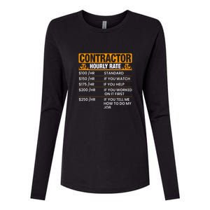 Contractor Hourly Rate Labor Day Gift Womens Cotton Relaxed Long Sleeve T-Shirt