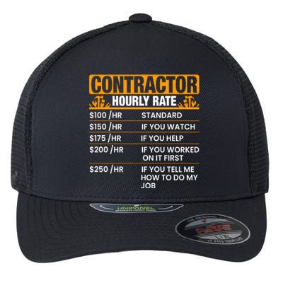 Contractor Hourly Rate Labor Day Gift Flexfit Unipanel Trucker Cap