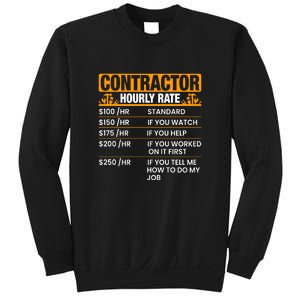 Contractor Hourly Rate Labor Day Gift Sweatshirt