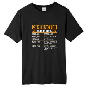 Contractor Hourly Rate Labor Day Gift Tall Fusion ChromaSoft Performance T-Shirt