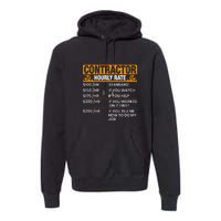 Contractor Hourly Rate Labor Day Gift Premium Hoodie