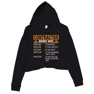 Contractor Hourly Rate Labor Day Gift Crop Fleece Hoodie