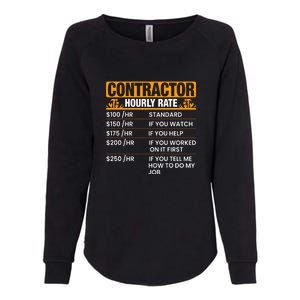 Contractor Hourly Rate Labor Day Gift Womens California Wash Sweatshirt