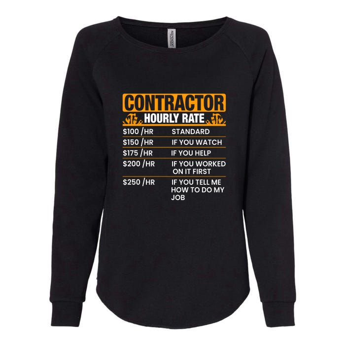 Contractor Hourly Rate Labor Day Gift Womens California Wash Sweatshirt