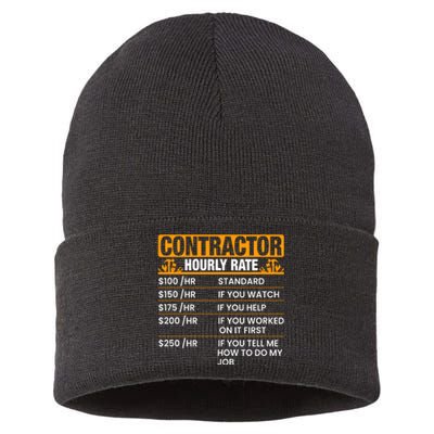 Contractor Hourly Rate Labor Day Gift Sustainable Knit Beanie