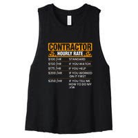 Contractor Hourly Rate Labor Day Gift Women's Racerback Cropped Tank