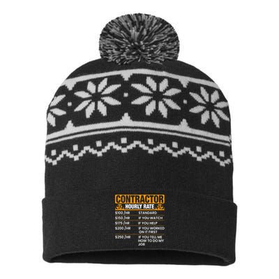 Contractor Hourly Rate Labor Day Gift USA-Made Snowflake Beanie