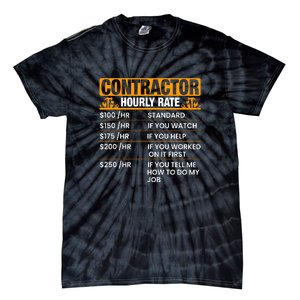 Contractor Hourly Rate Labor Day Gift Tie-Dye T-Shirt