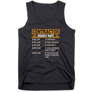 Contractor Hourly Rate Labor Day Gift Tank Top