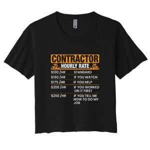 Contractor Hourly Rate Labor Day Gift Women's Crop Top Tee