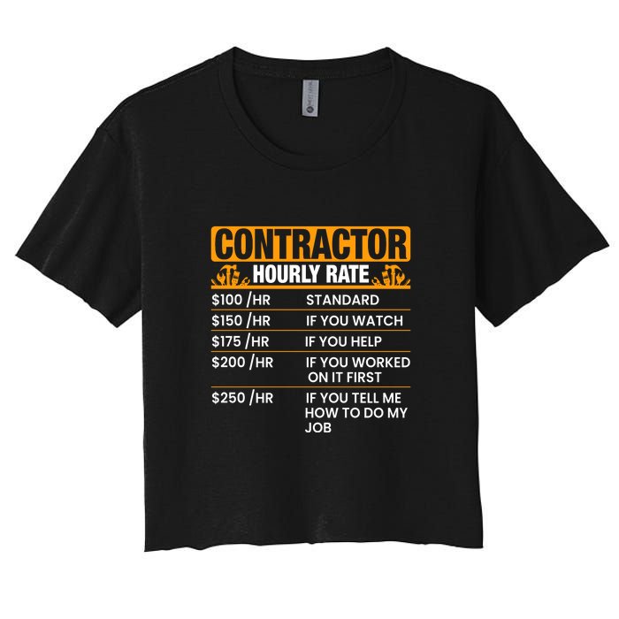 Contractor Hourly Rate Labor Day Gift Women's Crop Top Tee