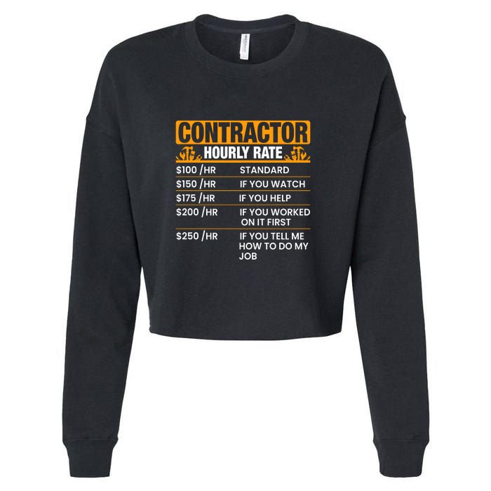 Contractor Hourly Rate Labor Day Gift Cropped Pullover Crew