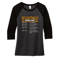 Contractor Hourly Rate Labor Day Gift Women's Tri-Blend 3/4-Sleeve Raglan Shirt