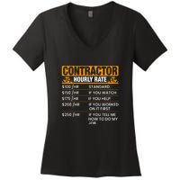 Contractor Hourly Rate Labor Day Gift Women's V-Neck T-Shirt