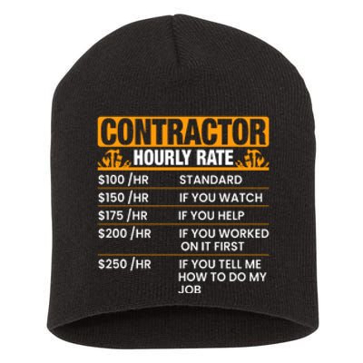 Contractor Hourly Rate Labor Day Gift Short Acrylic Beanie