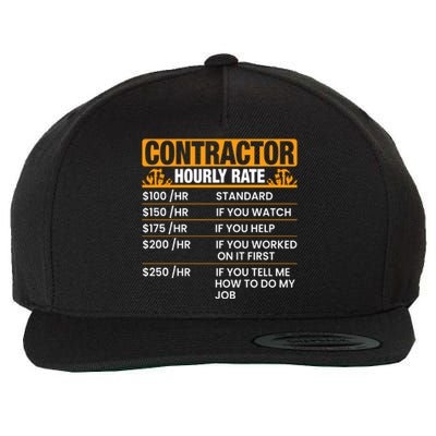 Contractor Hourly Rate Labor Day Gift Wool Snapback Cap