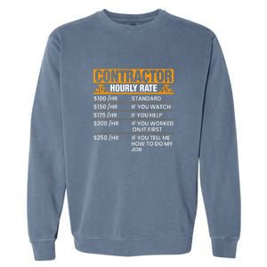 Contractor Hourly Rate Labor Day Gift Garment-Dyed Sweatshirt