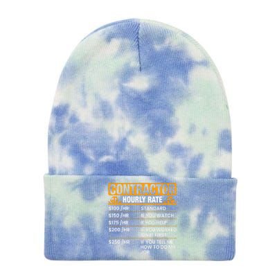 Contractor Hourly Rate Labor Day Gift Tie Dye 12in Knit Beanie